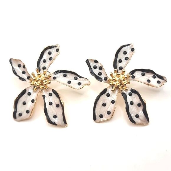 ZARA tropical flower stud earrings - Picture 8 of 11
